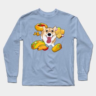 Mexican Food Corgi Long Sleeve T-Shirt